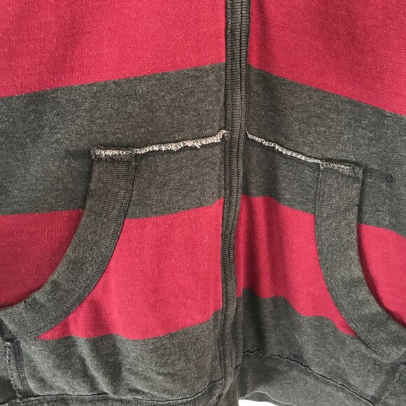 Aeropostale Hoodie brown sherpa lined full zip spell out brown/red unisex XXL - Picture 5 of 9